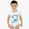 Kék dinoszaurusz mérföldkő baba body