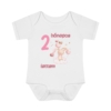 Kép 1/2 - Rózsaszín nyuszis mérföldkő baba body