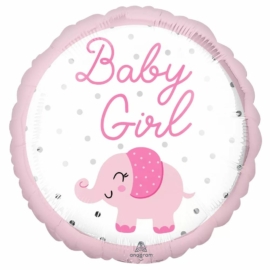 Baby Girl elefánt fólia lufi 43 cm