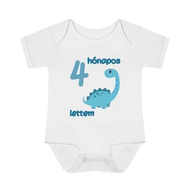 Kék dinoszaurusz mérföldkő baba body