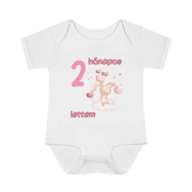 Rózsaszín nyuszis mérföldkő baba body