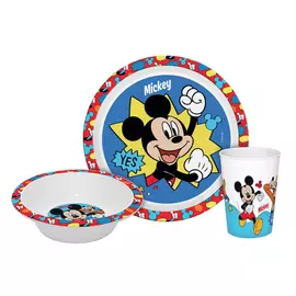 Disney Mickey Yes étkészlet, micro műanyag szett Dobozban