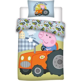 Peppa malac George&#039;s Tractor gyerek ágyneműhuzat 100×140cm, 40×45 cm