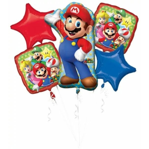 Super Mario fólia lufi 5 db-os szett