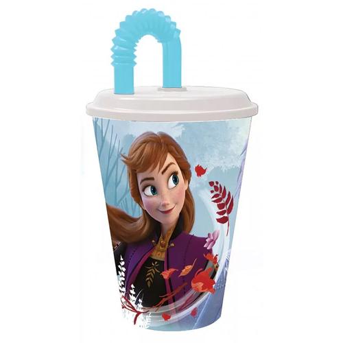 Disney Jégvarázs szívószálas pohár, műanyag 430 ml
