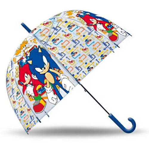 Sonic a sündisznó Gold Rings gyerek átlátszó félautomata esernyő Ø70 cm